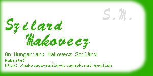 szilard makovecz business card
